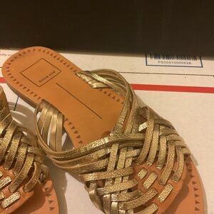 💜💜💜Dolce Vita Gold Braided Slide Sandals